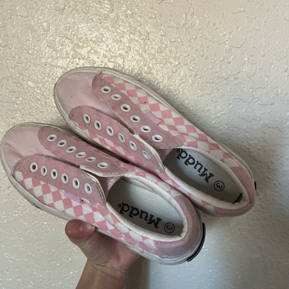 Pink and white MUDD. Shoes size 3 with no laces used